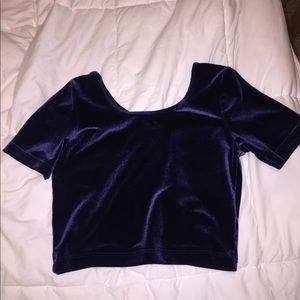 American apparel velvet crop top